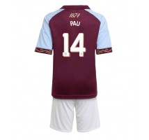 Aston Villa Pau Torres #14 Koszulka Podstawowa dzieci 2025-26 Krótki Rękaw (+ krótkie spodenki)